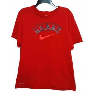Nike Dri-FIT Red T-Shirt with B.E.A.S.T. Graphic Men’s Size X-Large Dri-Fit Cool